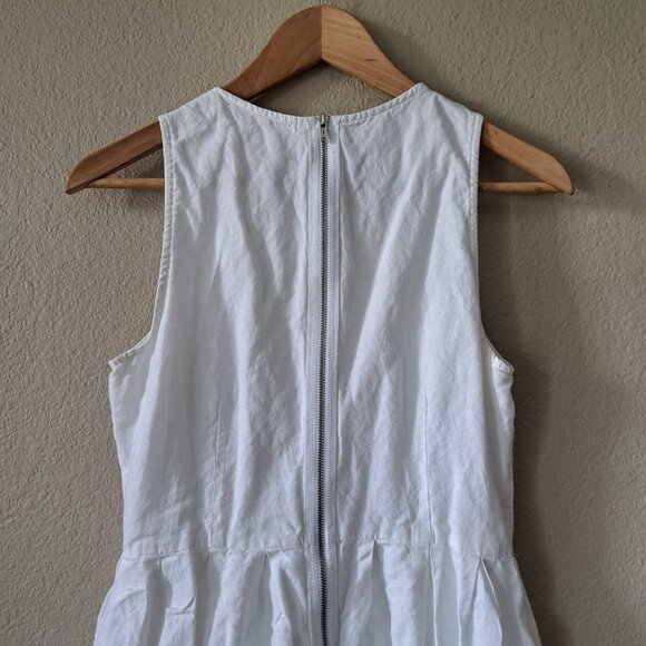 🩵Gap Modern Minimalist Coastal White Sleeveless Mini Dress w/Pockets Size 2 - Picture 5 of 12